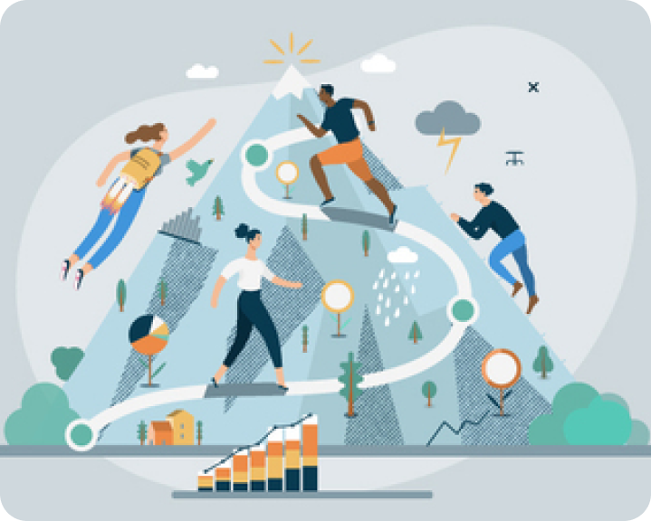 Mountain Climbing Illustration